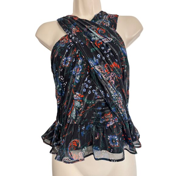 Veronica Beard Kailani Halter Metallic Top Size 10 Sleeveless NWT $398 - Picture 11 of 15